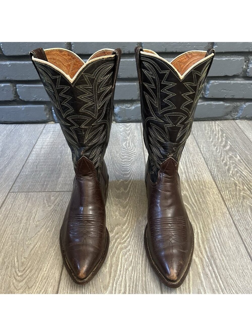Nocona Vintage Pointed Toe Classic Brown Western Cowboy Boots Mens 10.5 D